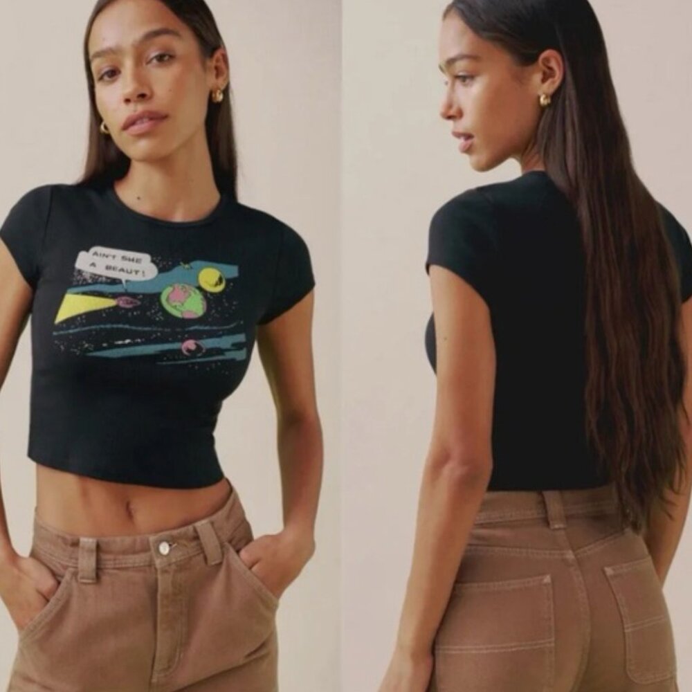 Reformation Muse Aint She a Beaut Earth Graphic Tee